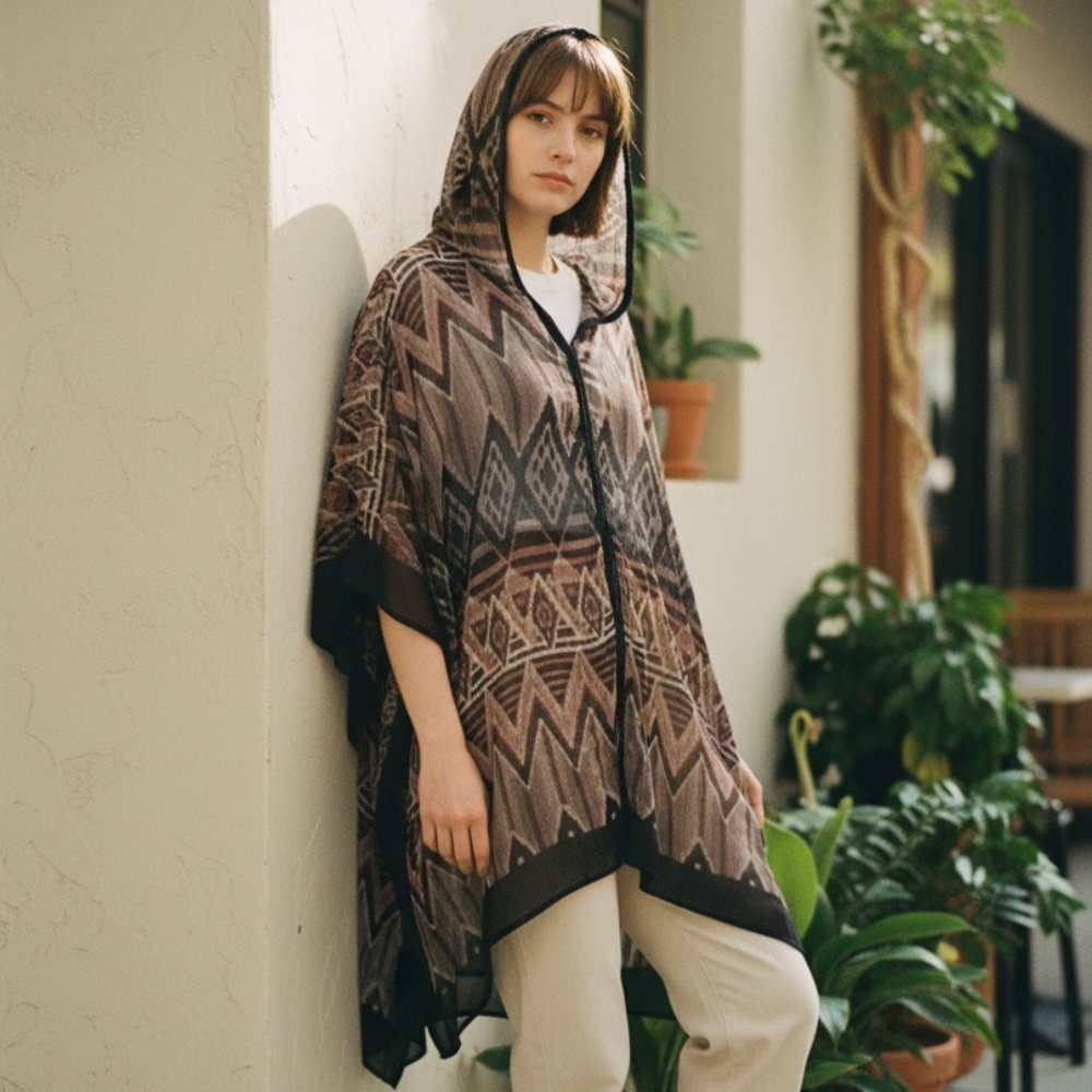 NWOT THML Geo Print Cardigan Jacket Kimono Ethnic print size M